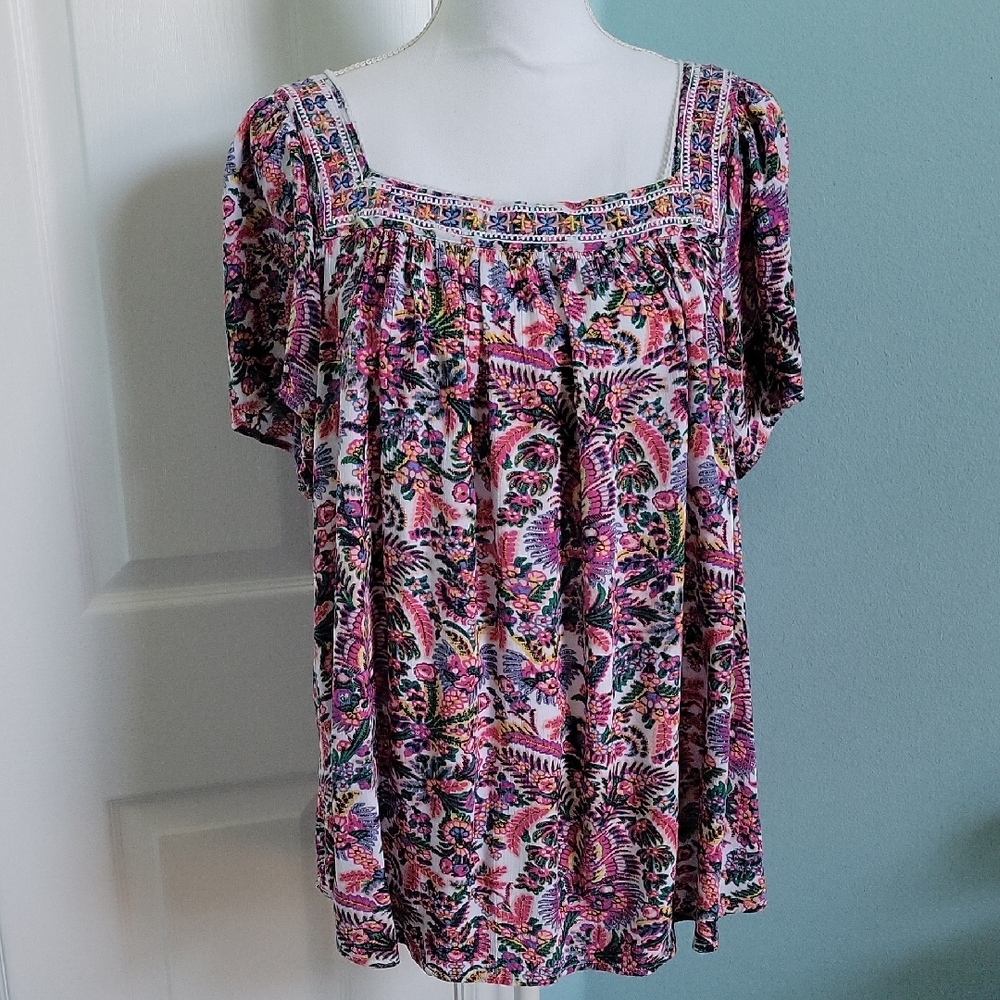 Pink Paisley Top